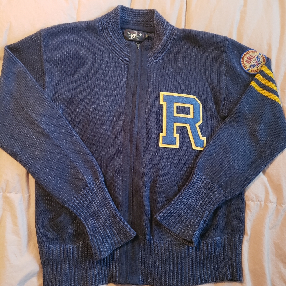 Ralph Lauren RRL Varsity Sweater Jacket - Picture 2 of 8